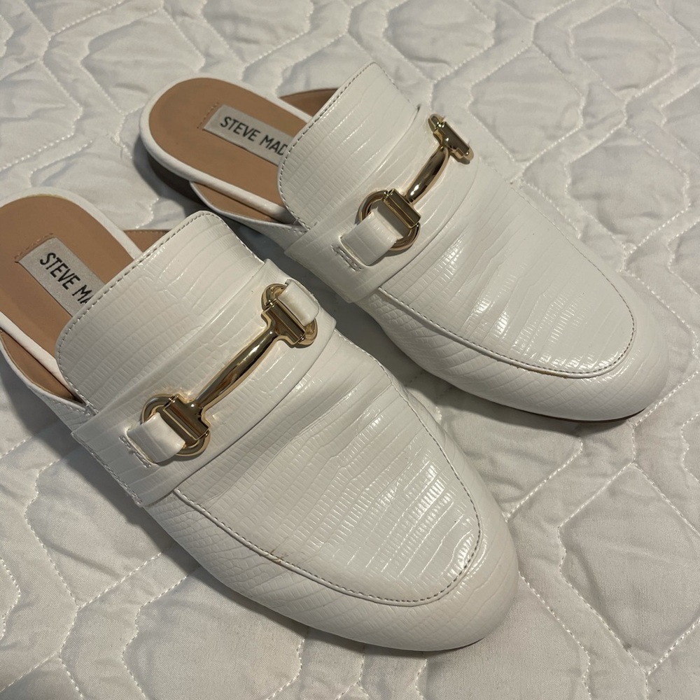 White Steve Madden Mules